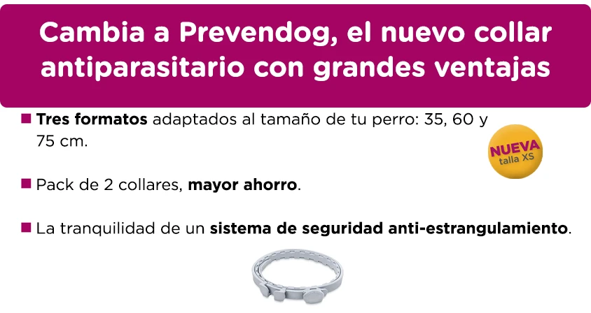 Collar Antiparasitario para Perros Muy Pequeños (-5 Kg) (0,636g) Virbac Collar Antiparasitario Para Perros Muy Pequeños (-5 Kg) (0,636g) -Bravery Tienda 189335 prevendog miscota 2