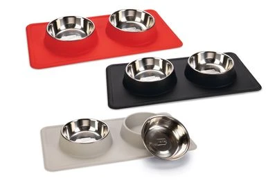 Comedero Doble Karlie Diner Set Silikon Dex Con Base De Silicona -Bravery Tienda