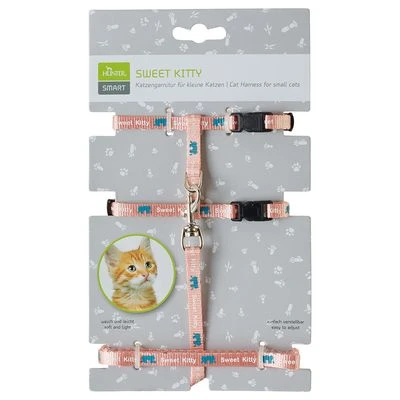 Set HUNTER: arnés + correa Sweet Kitty para gatos Set HUNTER: Arnés + Correa Sweet Kitty Para Gatos -Bravery Tienda 212199 pla hunter katzengarnitur sweetkitty hs 01 1