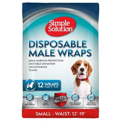 Simple Solution pañal desechable para perros macho Simple Solution Pañal Desechable Para Perros Macho -Bravery Tienda 265996 pla simplesolution disposable male wrap small hs 01 0