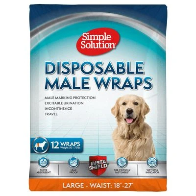 Simple Solution pañal desechable para perros macho Simple Solution Pañal Desechable Para Perros Macho -Bravery Tienda 265998 pla simplesolution disposable male wrap large hs 01 0