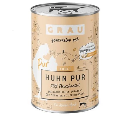 GRAU pollo puro con aceite de linaza comida húmeda para perros GRAU Pollo Puro Con Aceite De Linaza Comida Húmeda Para Perros -Bravery Tienda 268397 pla grau hundefutter huhnm 400g hs 01 4