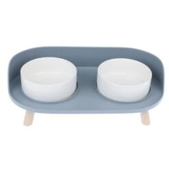 TIAKI Comedero Doble De Cerámica Para Mascotas -Bravery Tienda 302496 tiaki napf duo grau fg 6149 6