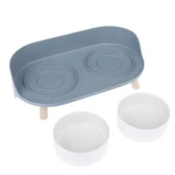 TIAKI Comedero Doble De Cerámica Para Mascotas -Bravery Tienda 302496 tiaki napf duo grau fg 6152 3