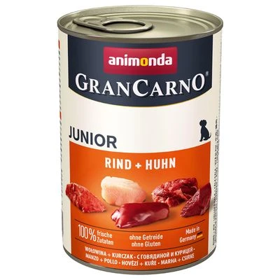 Animonda GranCarno Original Junior 6 x 400 g Animonda GranCarno Original Junior 6 X 400 G -Bravery Tienda 51196 pla animonda grancarno junior rinduhuhn 400g 9