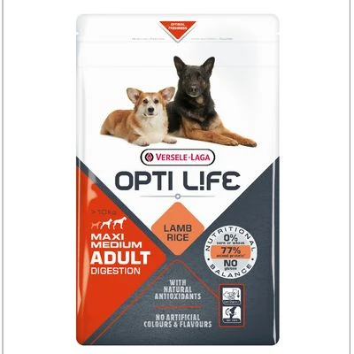 Opti Life Adult Digestion Medium & Maxi pienso para perros Opti Life Adult Digestion Medium & Maxi Pienso Para Perros -Bravery Tienda