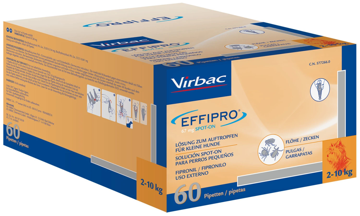 Pipetas Effipro Solución Spot on para Perros para Perros de 2 a 10 Kg (67 mg) Virbac Pipetas Effipro Solución Spot On Para Perros Para Perros De 2 A 10 Kg (67 Mg) -Bravery Tienda effipro spot on antiparasitario para perros de 2 a 10 kg 3