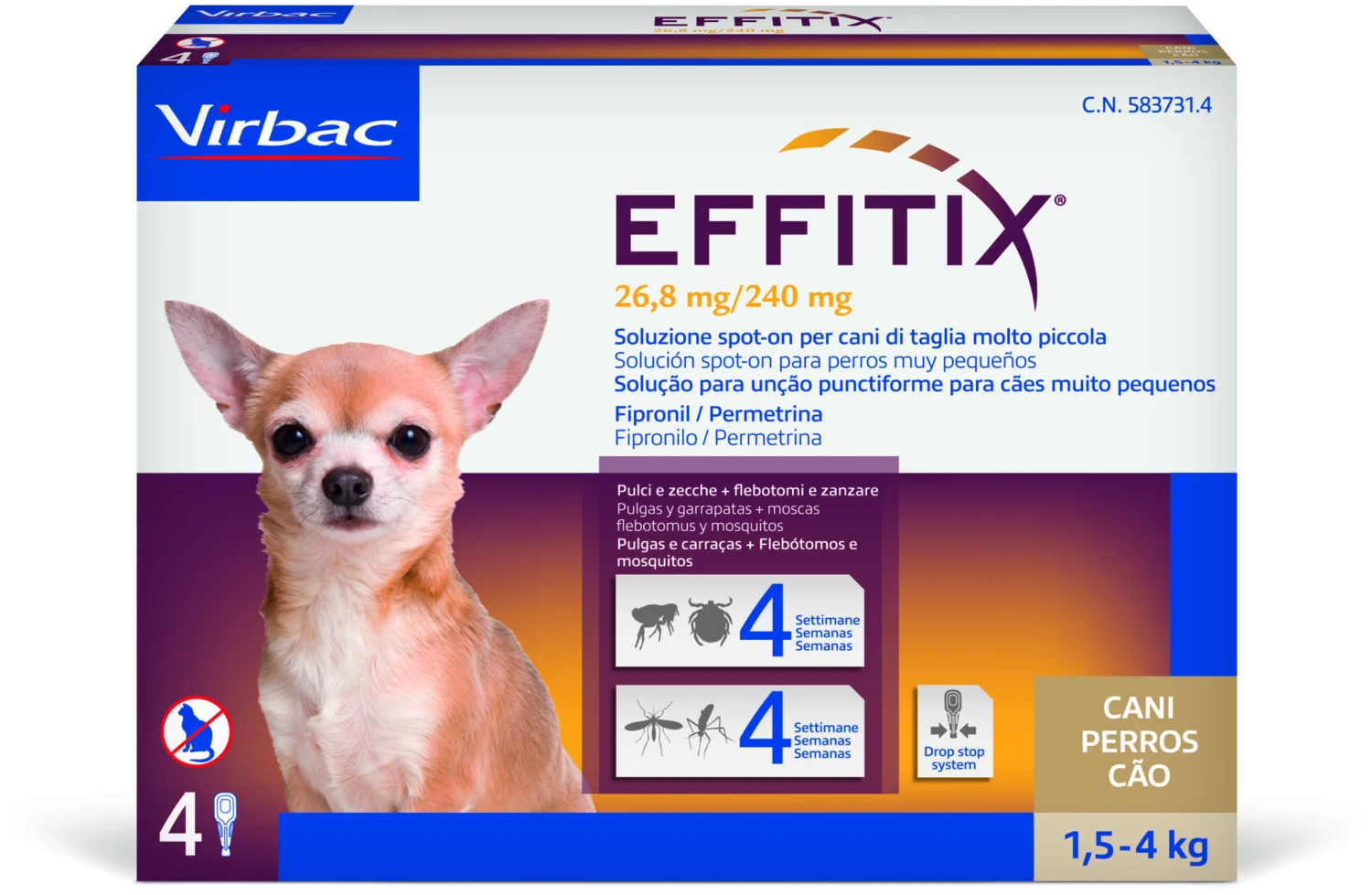 Pipetas Effitix Solución Spot on para Perros para Perros de 1,5 a 4 Kg (26,8mg/240mg) Virbac Pipetas Effitix Solución Spot On Para Perros Para Perros De 1,5 A 4 Kg (26,8mg/240mg) -Bravery Tienda effitix spot on antiparasitario mosquitos para perros de 1 5 a 4 kg 1 scaled