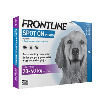 Spot On para perros (20 - 40 Kg) Frontline Spot On Para Perros (20 - 40 Kg) -Bravery Tienda frontline spot on para perros 20 40 kg 6 pipetas