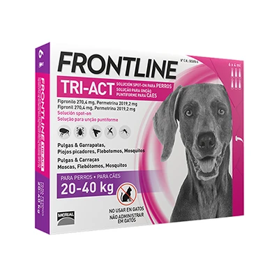 Pipetas Tri-Act Solución Spot-On para Perros de 20-40 Kg Frontline Pipetas Tri-Act Solución Spot-On Para Perros De 20-40 Kg -Bravery Tienda frontline tri act 20 40 kg 6 pipetas
