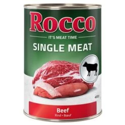 Pack Ahorro Rocco Single Meat 24 X 400 G Comida Húmeda Para Perros -Bravery Tienda rocco nf singlemeat 400g beef 1000x1000 0