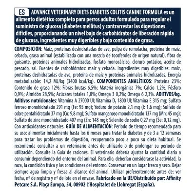 Advance Diabetes Veterinary Diets pienso para perros Advance Diabetes Veterinary Diets Pienso Para Perros -Bravery Tienda