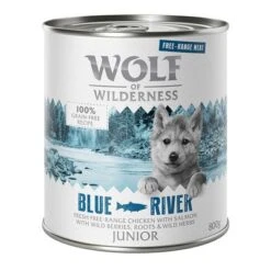 Wolf Of Wilderness Free Range Junior 6 X 800 G -Bravery Tienda wow freerange junior blueriver 800g 1000x1000 1 3