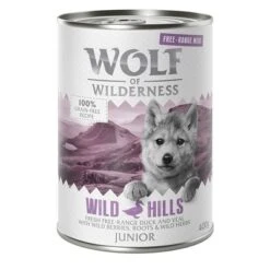 Wolf Of Wilderness Free Range Junior 6 X 400 G -Bravery Tienda wow freerange junior wildhills 400g 1000x1000 1 4