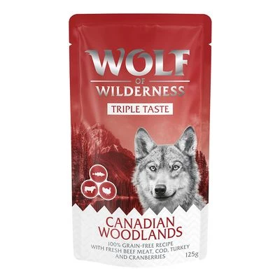 Wolf of Wilderness Triple Taste 12 x 125 g Wolf Of Wilderness Triple Taste 12 X 125 G -Bravery Tienda